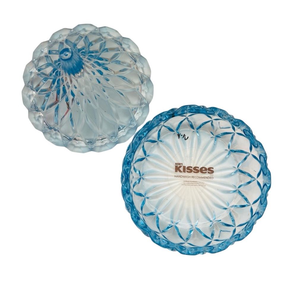 Hershey's Kisses Blue Glass Candy Dish - Picture 3 of 4